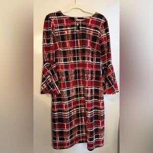 Shelby & Palmer Red and Black Plaid Long Sleeve Dress